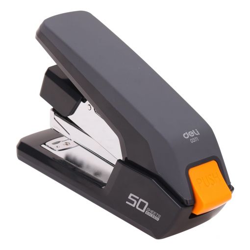 Effortless Stapler 50 sheets24/6 & 26/6 & 24/8 BLACK Metal Half Strip - Deli