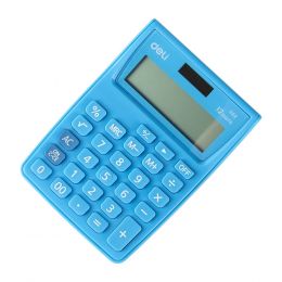 Calculator 12 digits Dual Power 119.1x85.7x28.5mm BLUE - Deli