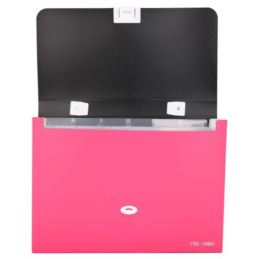 Expanding File A4 PP 7 Partition With Handle Buckled Assorted Colours - Deli