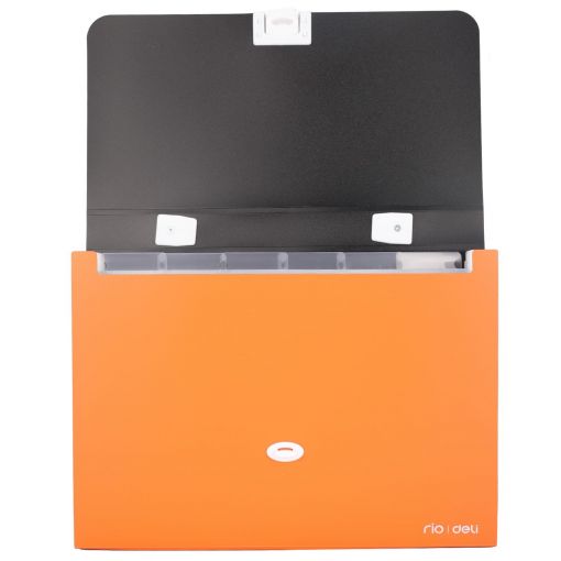 Expanding File A4 PP 7 Partition With Handle Buckled Assorted Colours - Deli