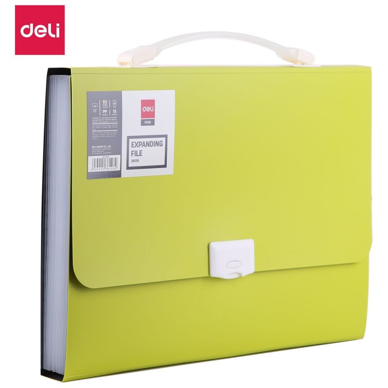 Expanding File A4 PP 13 Partition With Handle - Assorted Colours - Deli