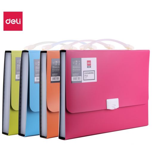 Expanding File A4 PP 13 Partition With Handle - Assorted Colours - Deli