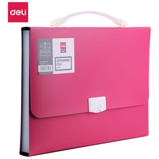 Expanding File A4 PP 13 Partition With Handle - Assorted Colours - Deli