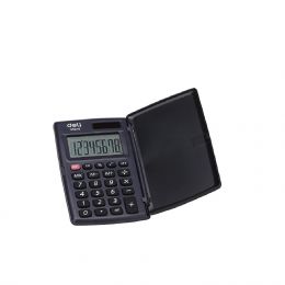 Calculator Plastic 8 Digits Black Flip Cover - Deli