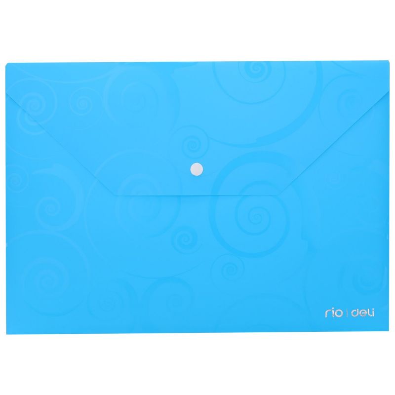 Carry Folder - A4 Transparent Deco with press stud (180 micron) Assorted colours - Deli