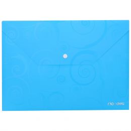 Carry Folder - A4 Transparent Deco with press stud (180 micron) Assorted colours - Deli