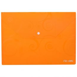 Carry Folder - A4 Transparent Deco with press stud (180 micron) Assorted colours - Deli
