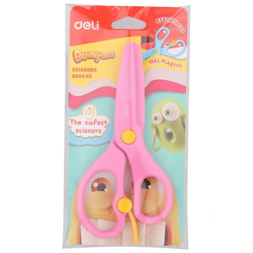 Scissors - 13cm Training Spring Loaded Scissor - Bumpees Blue/Pink - Deli