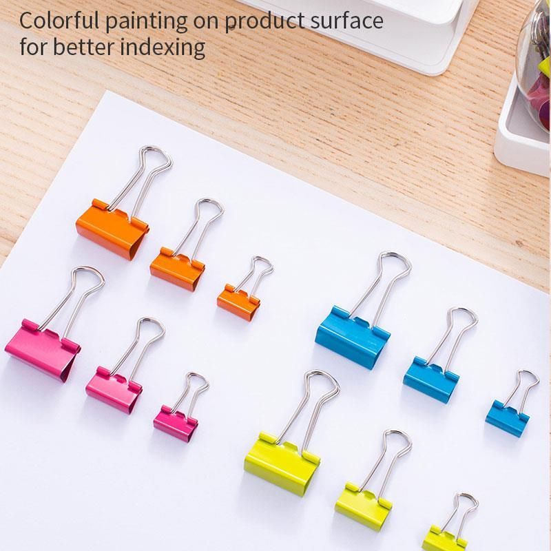 Foldback Binder Clips - 25/19/15mm (24pc) in Jar - Bright Colours - Deli