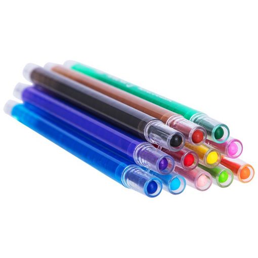 Twister Crayons - Non Toxic Crayon ColoRun (12 colours) Retractable - Deli