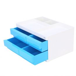 Desk Organizer 4 drawers 265x189x131mm BLUE - Deli