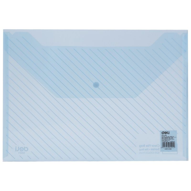 Carry Folder With press stud Transparent 180 micron A4  - Deli