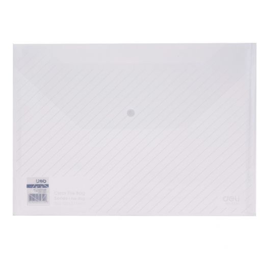 Carry Folder With press stud Transparent 180 micron A4  - Deli