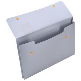 Document Case /Carry folder A4 Snap closure Silver - Deli