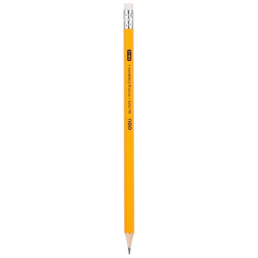 Pencils - HB (12pc) Yellow with Eraser Tip  - Deli