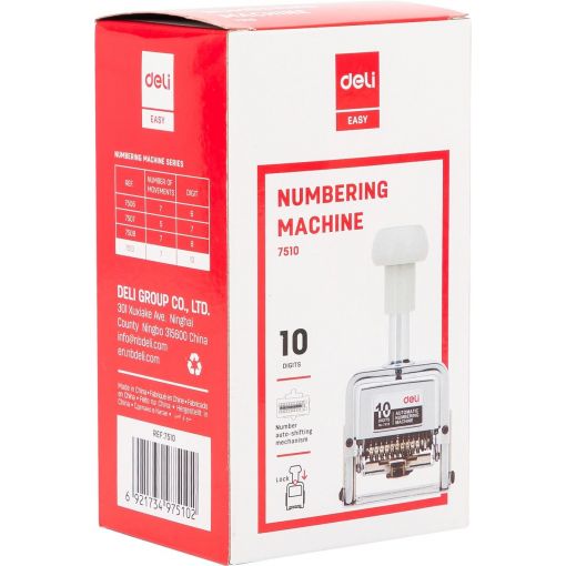 Numbering Machine - 10 Digits White - Deli