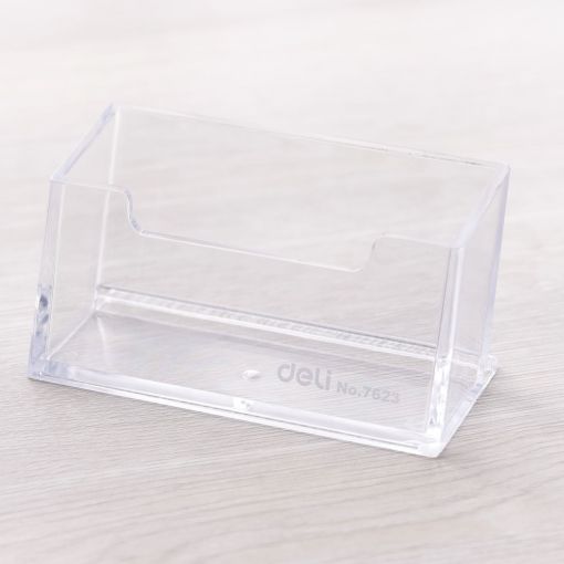 Business Card Holder 100x38x82mm Transparent - Deli