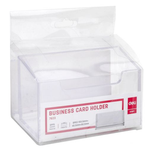 Business Card Holder 100x38x82mm Transparent - Deli