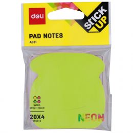 Sticky Notes - Shapes 76x76mm (80 Sheets) Neon - Assorted - Deli