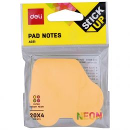Sticky Notes - Shapes 76x76mm (80 Sheets) Neon - Assorted - Deli
