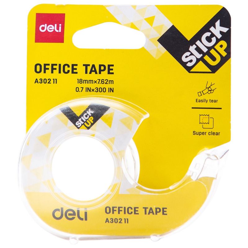 Tape - Office Clear (7.62m x 18mm) on Dispenser - Deli