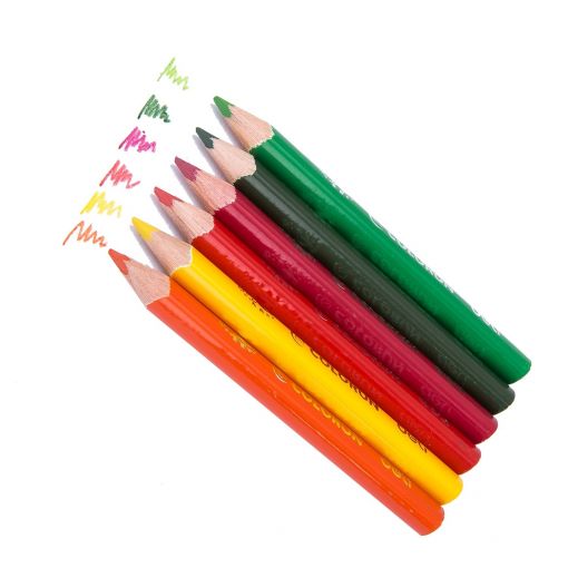 Colour Pencils - 2.9 (12pc) Triangular Half Length  -12 ColoRun - Deli