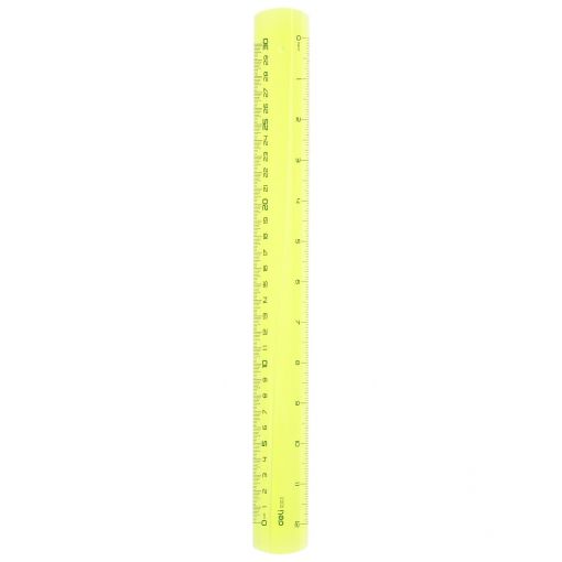 Ruler 30cm Clear Fluorescent - Assorted - Deli