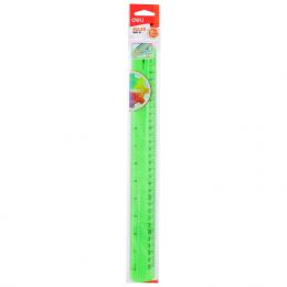 Ruler 30cm Clear Fluorescent - Assorted - Deli