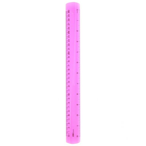 Ruler 30cm Clear Fluorescent - Assorted - Deli