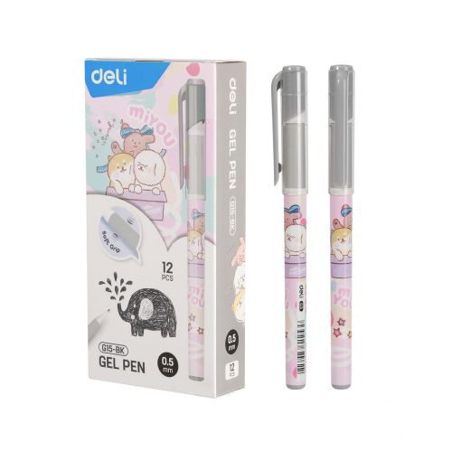 Pen - Gel - Black - Tip 0.5mm (1pc) - Miyou Series  - Deli