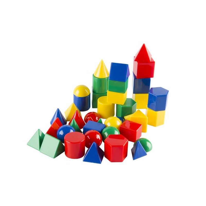 3D Geometric Shapes Set in Tub (~2.5cm, 40pc, 4colour) Mini Geosolids