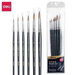 Brushes - Paint Brush Set (6pc) Size 2,4,6,8,10  - Deli
