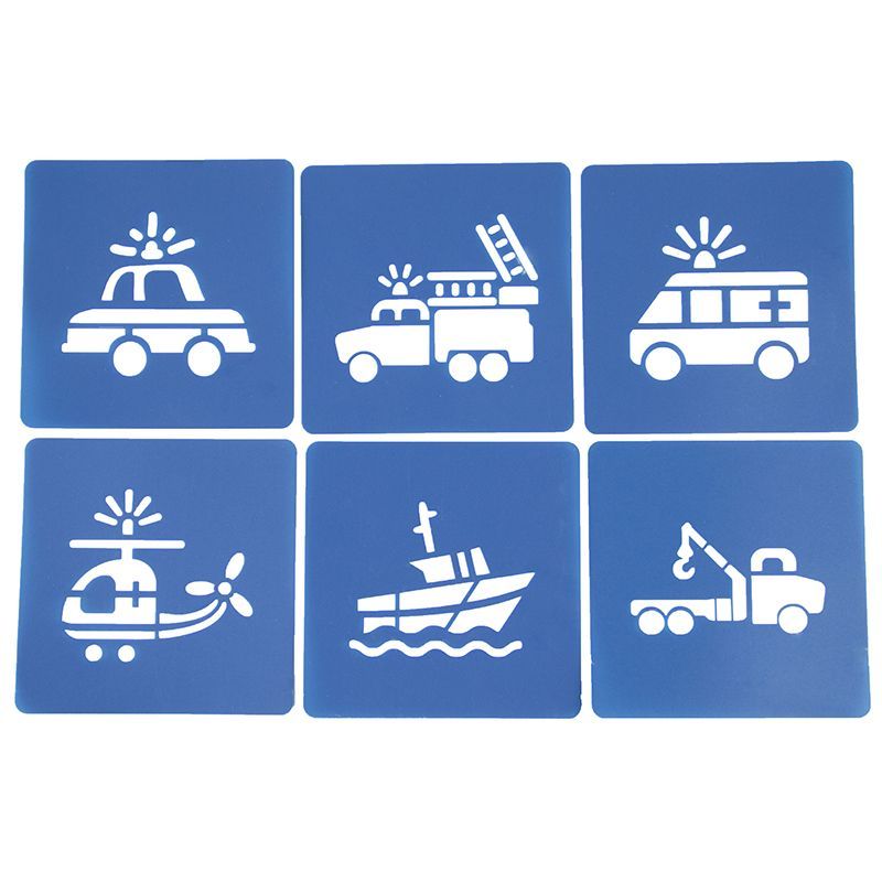 Stencil Set - Emergency Services (6pc) - Assorted