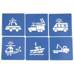 Stencil Set - Transport (6pc) - Emergency Services - Assorted