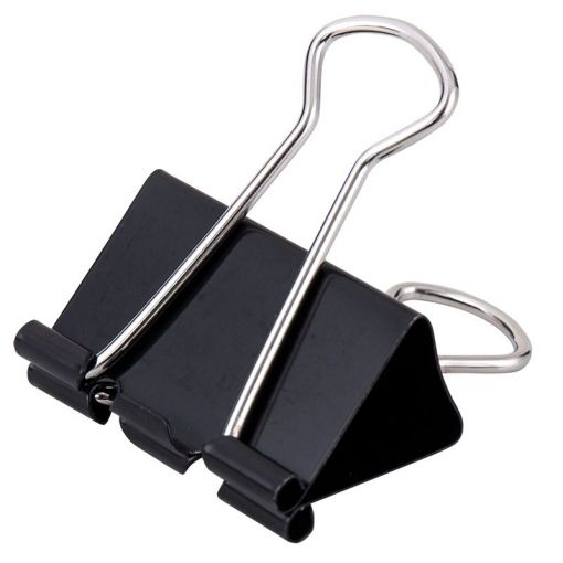 Foldback Binder Clips - 32mm (24pc) in Tub - Black - Deli