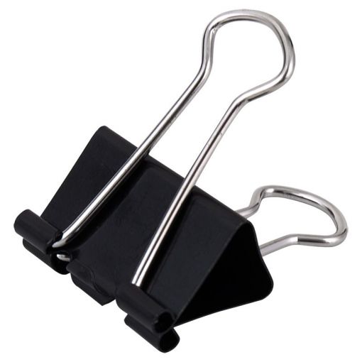 Foldback Binder Clips - 25mm (48pc) in Tub - Black - Deli