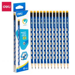 Pencils - HB (12pc) with Groove grip - Deli