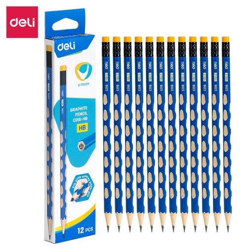 Pencils - HB (12pc) with Groove grip - Deli