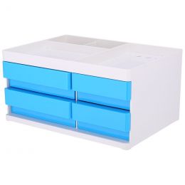 Desk Organizer 4 drawers 265x189x131mm BLUE - Deli