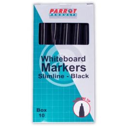Whiteboard Marker - Slimline (10pc) - Black - Parrot