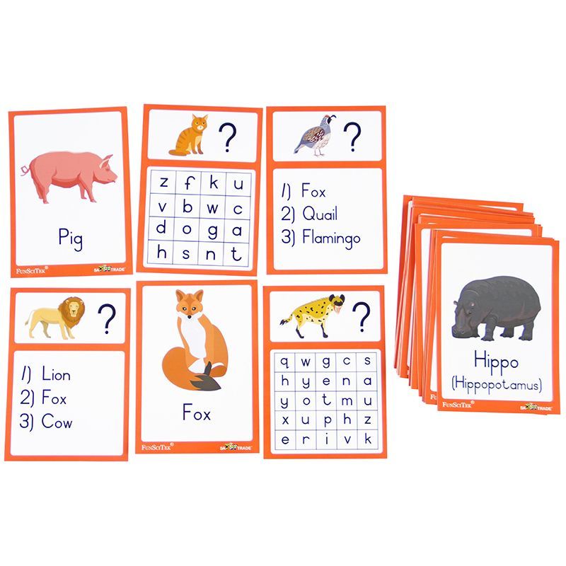 Flash Cards (A6) - Wild Animal & Farm Animals (40pc) D/Sided