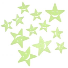 Glow in the Dark - Stars with Faces (12pc) - Medium Stick-On