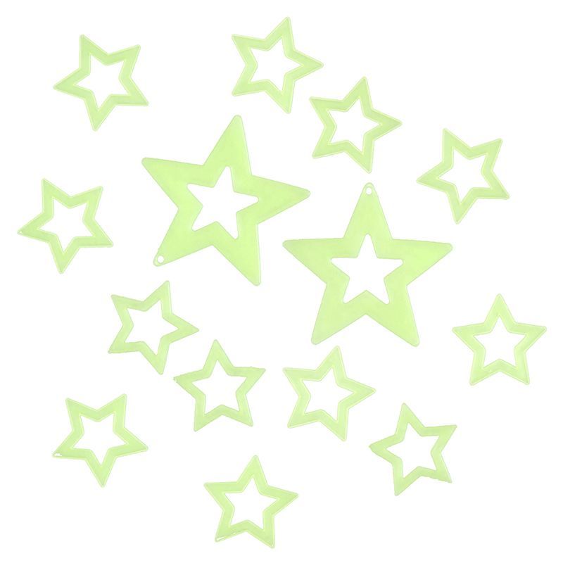 Glow in the Dark - Star Outline (14pc) - Medium Stick-On