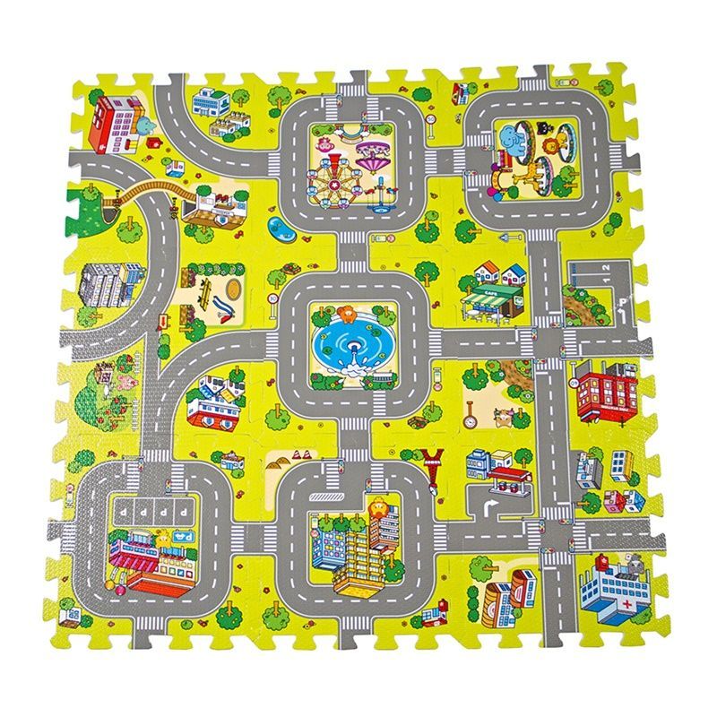 Eva Mat - Road Map Puzzle Mat (9pc)