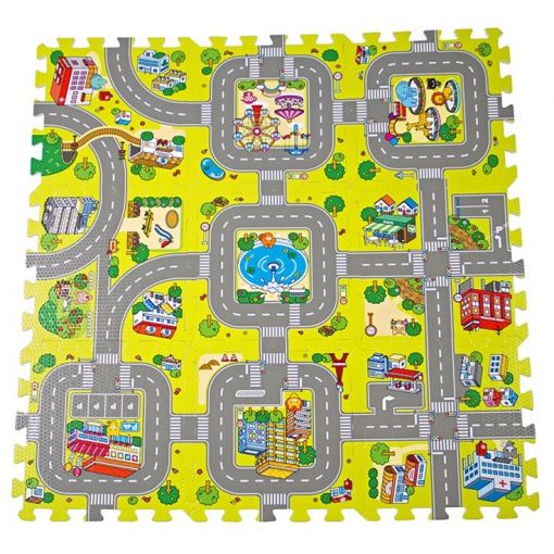 Eva Mat - Road Map Puzzle Mat (9pc)