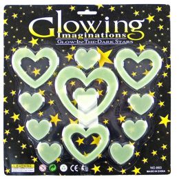 Glow in the Dark - Hearts (12pc) - Large Stick-On