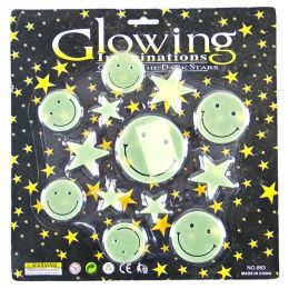 Glow in the Dark - Star/Faces (13pc) - Large Stick-On