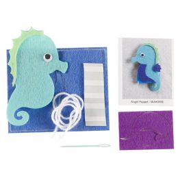 Craft Kit - Felt Finger Puppet - Seahorse