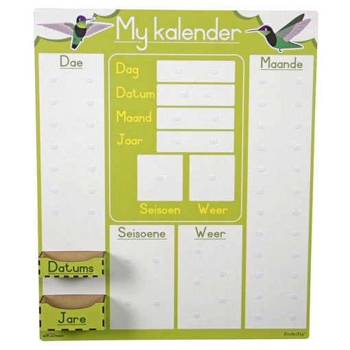 Weerkaart & Kalender - Afrikaans (Hout)