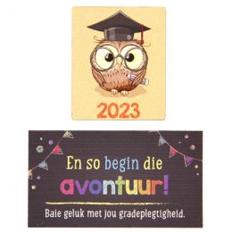 Graduation Kit 4 - Magnet (Owl) & Card (Afrikaans)